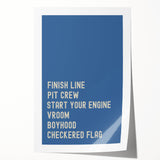 Race Track Words Wall Art - Boys Room Wall Art Kids Wall Art Prints