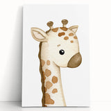 Giraffe Nursery Canvas Print - Baby Room Wall Art for Kids