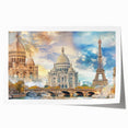 Extra large rolled print of a Parisian street scene in muted colors, ideal for art wall dining room.
