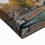 Large art of Paris landscape in black and white on stretched canvas, suitable for bedroom wall decor.