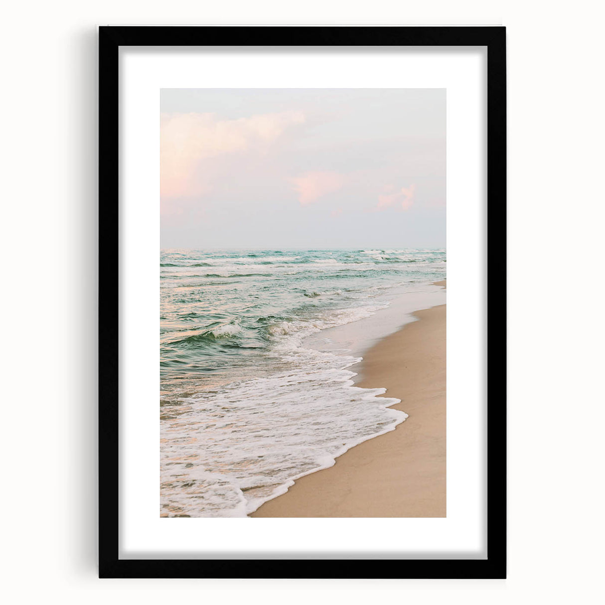 Extra large abstract art print featuring colorful, textured brushstrokes, framed in black, ideal for living room decor.