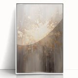 Art deco poster featuring a minimalist winter scene in muted blue and white tones, framed acrylic.