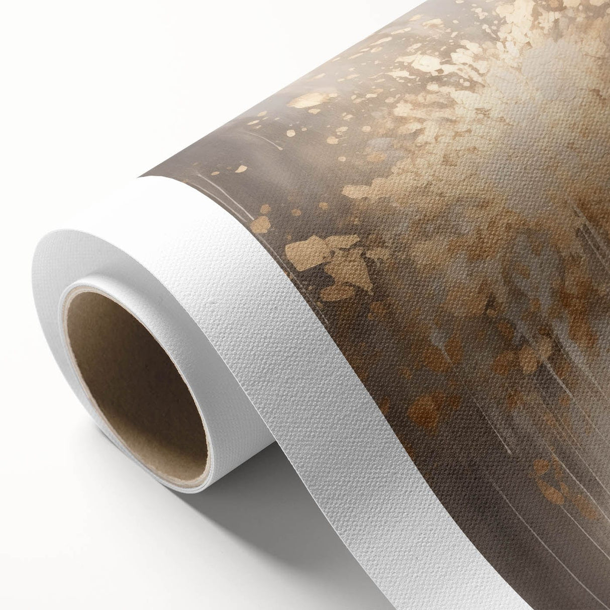 Art deco poster depicting a serene winter landscape on rolled canvas, using cool blue and white tones.
