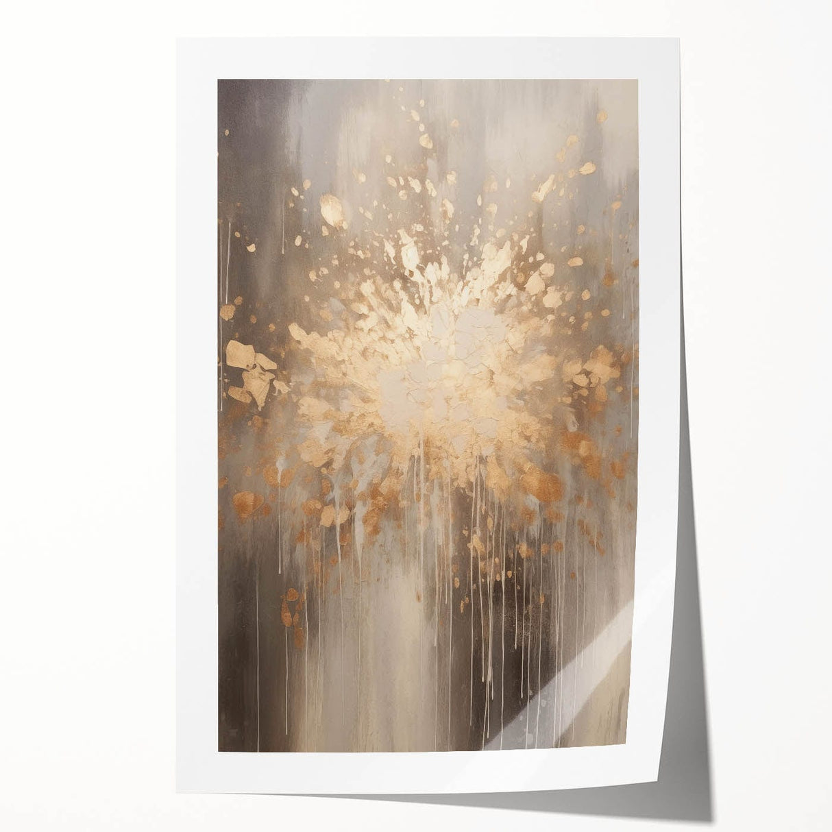 Winter-themed floral art on rolled print with soft blue and white tones, ideal for art wall dining room.