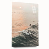 Large abstract wall art on acrylic glass featuring swirling blue and white patterns.