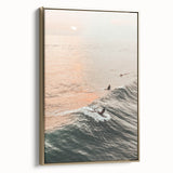 Vintage poster art depicting a serene landscape on a framed canvas, with muted earth tones, ideal for bedroom wall decor.