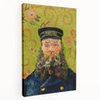 Vincent van Gogh-inspired large art on stretched canvas, featuring swirling sky in blue and yellow tones.