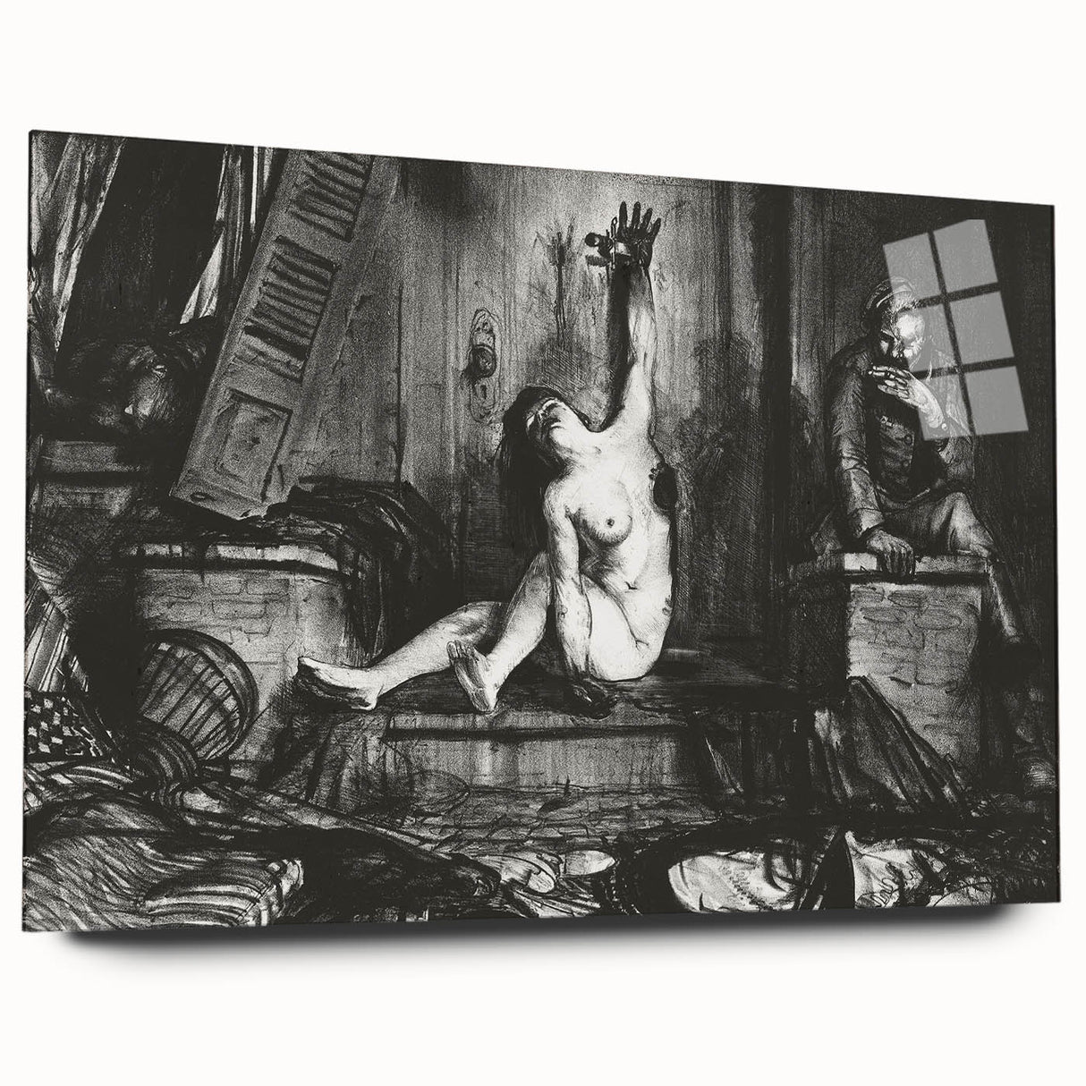 Modern Wall Art: Dramatic Charcoal Scene with Expressive Contrast