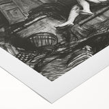 Modern Wall Art: Dramatic Charcoal Scene with Expressive Contrast