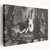 Modern Wall Art: Dramatic Charcoal Scene with Expressive Contrast