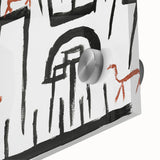 Modern Wall Art: Abstract Animal Enclosure in Black and Earthy Tones