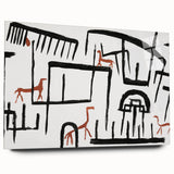 Modern Wall Art: Abstract Animal Enclosure in Black and Earthy Tones