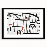 Modern Wall Art: Abstract Animal Enclosure in Black and Earthy Tones