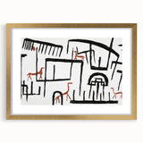 Modern Wall Art: Abstract Animal Enclosure in Black and Earthy Tones