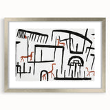 Modern Wall Art: Abstract Animal Enclosure in Black and Earthy Tones