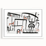 Modern Wall Art: Abstract Animal Enclosure in Black and Earthy Tones