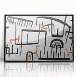 Modern Wall Art: Abstract Animal Enclosure in Black and Earthy Tones