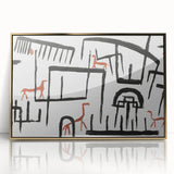 Modern Wall Art: Abstract Animal Enclosure in Black and Earthy Tones