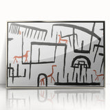 Modern Wall Art: Abstract Animal Enclosure in Black and Earthy Tones