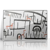 Modern Wall Art: Abstract Animal Enclosure in Black and Earthy Tones