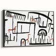 Modern Wall Art: Abstract Animal Enclosure in Black and Earthy Tones