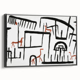Modern Wall Art: Abstract Animal Enclosure in Black and Earthy Tones