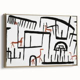 Modern Wall Art: Abstract Animal Enclosure in Black and Earthy Tones