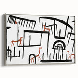 Modern Wall Art: Abstract Animal Enclosure in Black and Earthy Tones