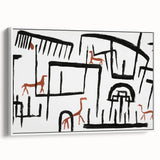 Modern Wall Art: Abstract Animal Enclosure in Black and Earthy Tones
