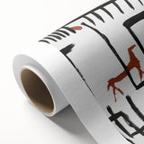 Modern Wall Art: Abstract Animal Enclosure in Black and Earthy Tones