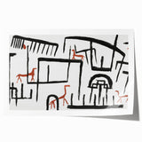 Modern Wall Art: Abstract Animal Enclosure in Black and Earthy Tones