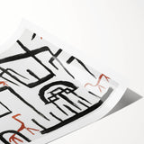 Modern Wall Art: Abstract Animal Enclosure in Black and Earthy Tones