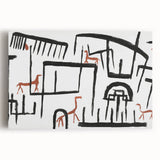 Modern Wall Art: Abstract Animal Enclosure in Black and Earthy Tones