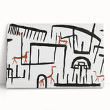 Modern Wall Art: Abstract Animal Enclosure in Black and Earthy Tones