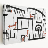 Modern Wall Art: Abstract Animal Enclosure in Black and Earthy Tones