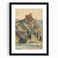 Old Castle Modern Wall Art – Serene Watercolor Landscape