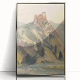 Old Castle Modern Wall Art – Serene Watercolor Landscape