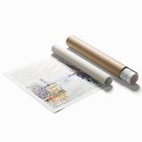 Modern Wall Art: Coastal Harbor Scene with Vibrant Boats and Architecture