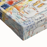 Modern Wall Art: Coastal Harbor Scene with Vibrant Boats and Architecture