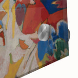 Modern Wall Art: Vibrant Abstract Oriental Scene in Bold Colors