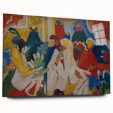 Modern Wall Art: Vibrant Abstract Oriental Scene in Bold Colors