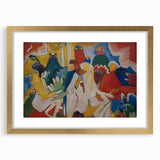 Modern Wall Art: Vibrant Abstract Oriental Scene in Bold Colors