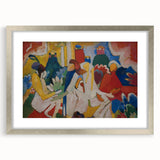 Modern Wall Art: Vibrant Abstract Oriental Scene in Bold Colors