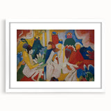 Modern Wall Art: Vibrant Abstract Oriental Scene in Bold Colors