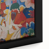 Modern Wall Art: Vibrant Abstract Oriental Scene in Bold Colors