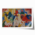 Modern Wall Art: Vibrant Abstract Oriental Scene in Bold Colors