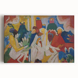 Modern Wall Art: Vibrant Abstract Oriental Scene in Bold Colors