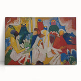 Modern Wall Art: Vibrant Abstract Oriental Scene in Bold Colors