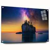 Celestial Island Glow – Cosmic Landscape Captured in Motion Light