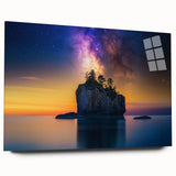 Celestial Island Glow – Cosmic Landscape Captured in Motion Light